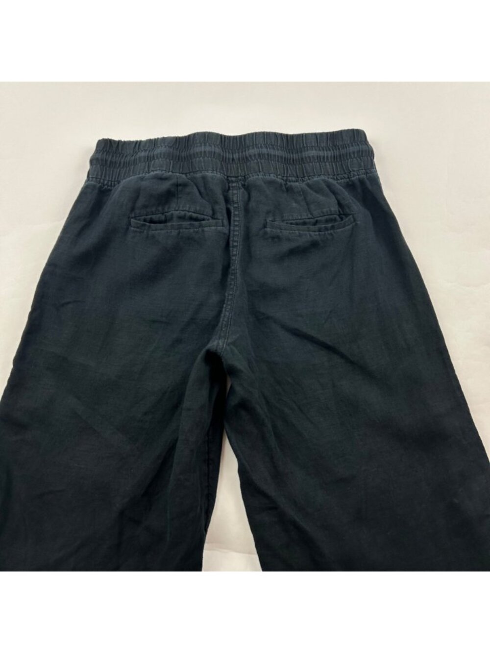 PETITE Athleta Black Linen Cabo Wide Leg Lounge Pant 6P - Picture 6 of 6